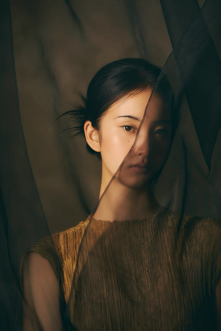 Summer New Arrival – Colour - Washed in Gobi StyleTie-Dye Mulberry Silk Sleeveless Maxi Dress with Oil-Painting Effect