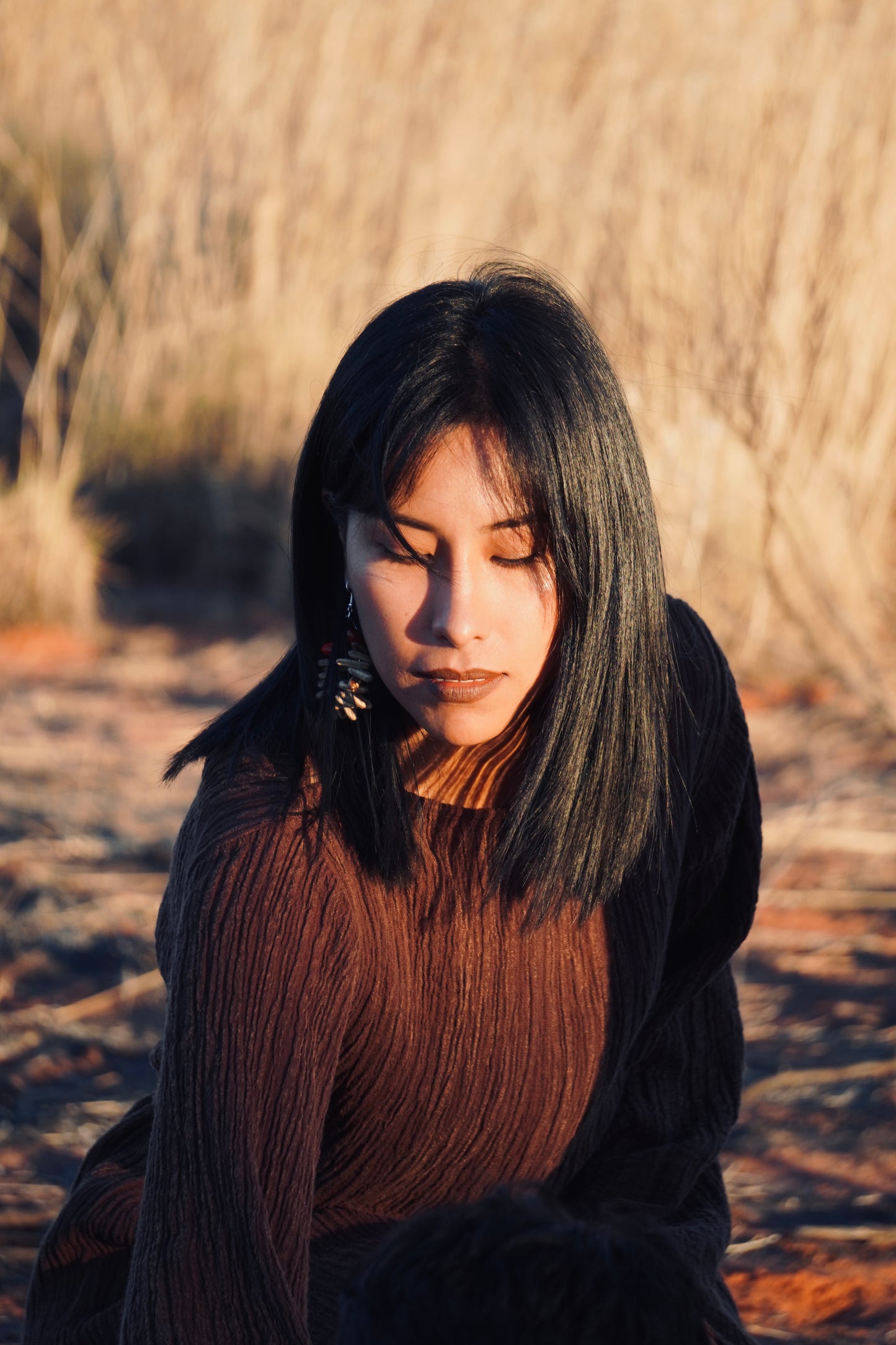 The Painter's Muse: A Sculpted Linen Mermaid Dress in  Earthy Bark & Deep Emerald