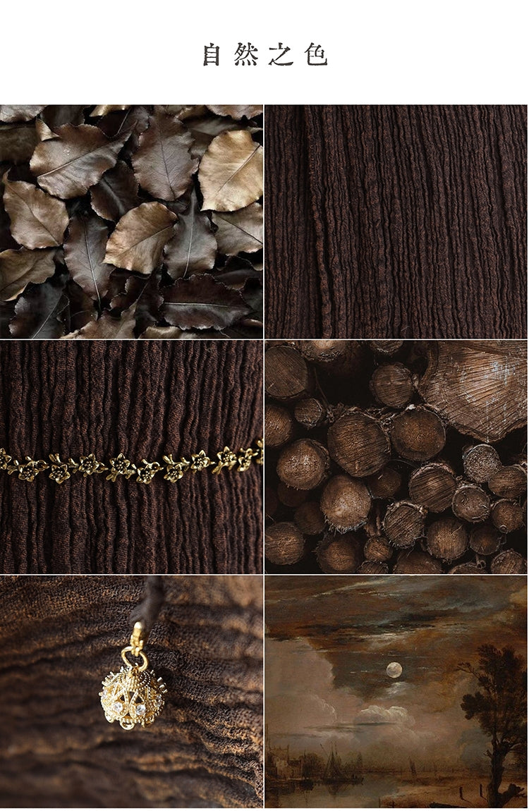 The Painter's Muse: A Sculpted Linen Mermaid Dress in  Earthy Bark & Deep Emerald